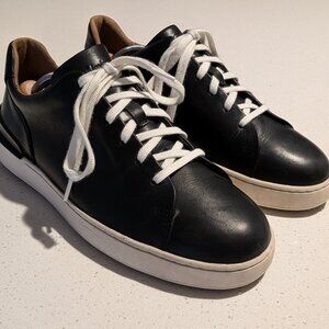 CLARKS Courtlite Leather Sneakers (Black) 10.5M